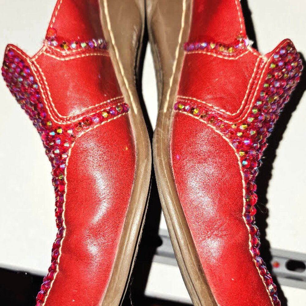 Red Leather Anne Klein Mules - Picture 6 of 10